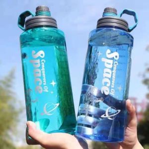 DIVATEN Large Capacity Sports Water Bottle Transparent High Temperature Resistant Fitness Drink Bottle Portable with Tea Strainer Water Cup Outdoor