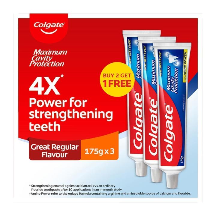 Colgate Maximum Cavity Protection Great Regular Flavour Toothpaste Valuepack 175G X 3