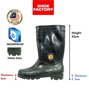 Gajah King (Made in Malaysia) Waterproof High Cut Rain Boots Gardening Boots Kasut Hujan Kasut Getah Size 38-43 From Shoe Factory Malaysia