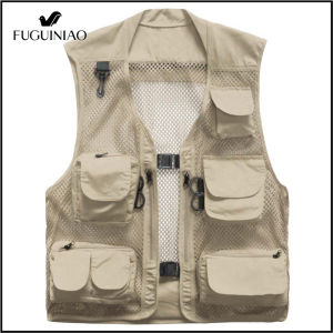 FUGUINIAO Áo Ghi Lê Nhiều Túi Ngoại Cỡ Áo Ghi Lê Lưới Thoáng Khí Chụp Ảnh Mùa Hè Cho Nam Áo Ghi Lê Thường Ngày Giám Đốc Phóng Viên Đồng Phục Công Sở