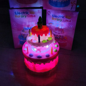 Mainan Surprise Gift Bentuk Kue Ulang Tahun Elektrik Lampu Music Musik Birthday Cake Electric