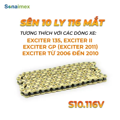 Sên 10 ly vàng cho các dòng xe máy WINNER EXCITER RAIDER SONIC SATRIA FUTURE WAVE - Sên 428H Sên CATTA chất lượng cao (Phụ tùng nhông xích CATTA)