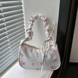 ZEFAN 【COD】กระเป๋าด้วยเนื้อผิวรีโทรใหม่ความจุใหญ่สบายๆ กระเป๋าร่องแขนง่าย กระเป๋าส่งของไหล่หลากหลายผู้หญิง Pleated