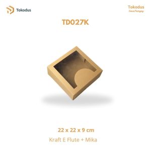 Kardus Box Kue Cake Mika Jendela 22x22x9 cm tebal dan kokoh - Tokodus Pagarsih (ISI 10 PCS)