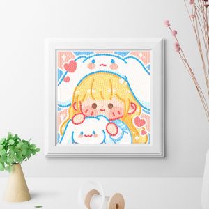 Duocoo ✅Ready✅ส่งมอบทันที ภาพครอสติสคริสตัล ภาพวาดเพชร DIY Sanrio ภาพจิตกรรม/ภาพวาดเพชร/ภาพปักเพชร/ภาพวาดปักเพชร ภาพติดเพชรพร้อมกรอบรู