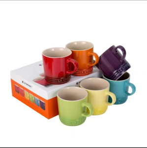 Le Creuse Mugs 350ml France Macaron Set of 6 Ceramic Mugs Rainbow Color Home Coffee Mugs