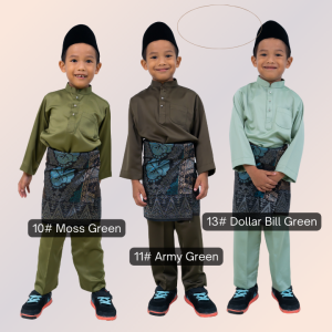 Baju Melayu Lelaki Sedondon Dewasa Kanak-kanak Slimfit Kain Satin(Ayah Batch-1)