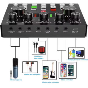 VIPisland เครื่องเปลี่ยนเสียงแบบพกพา V8S sound card เวอร์ชันใหม่ Bluetooth Audio USB Headset Microphone Webcast Streamer Live
