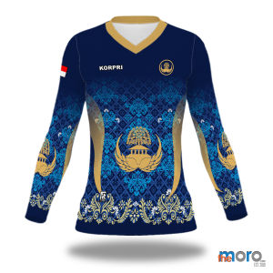 the moro-Kaos Baju Tshirt Jersey SERAGAM KORPRI ART 02 Wanita Dewasa Lengan Panjang|Printing Sublime