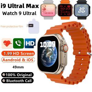 Original i9 Ultra Max S9 ultral 2  2.19 inci HD skrin kalis air siri 9 lelaki wanita kadar jantung kalkulator sukan kecergasan Tracker sukan jam untuk telefon Android