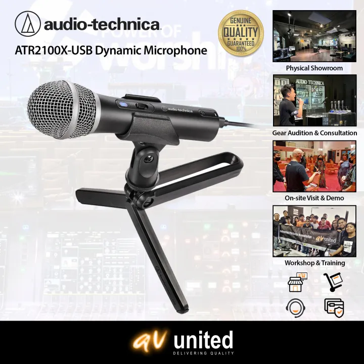 Audio Technica ATR Series ATR2100x-USB Dynamic Cardioid Microphone (for Recording, Karaoke, Gaming, Livestream etc)