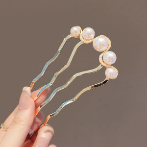 Sirkam Rambut Tusuk Konde Mutiara Korea Fashion Wanita Elegan High Quality Motif Baru Clips