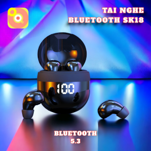Tai Nghe Bluetooth SK18 - Phiên Bản 5.3 Cao Cấp Màn Hình LED Ấn Tượng Hạn Chế Tiếng Ồn Công Nghệ Chống Nước Mạnh Mẽ