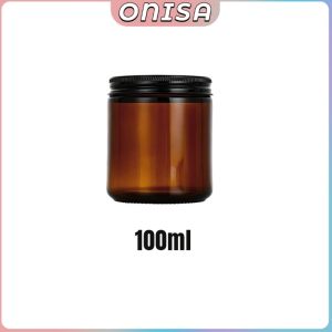 Onisa Airtight Glass Container Clear /A mber Glass Candle Jar With Lid Storage Bottle 100ml 200ml