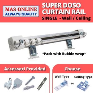 Baru Super Doso Curtail Rail Joiner Penyambung Rel Langsir Jenis DIY Home Improvement