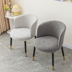 GTRBFDS 3D Jacquard Curved Armchair Cover Elastic Dustproof Seat Cover Nordic Arc-Shaped Chair Cover For Home Living Room