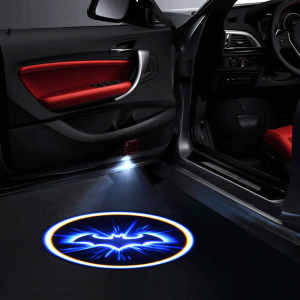 Lampu Pintu Mobil Logo LED Karakter BATMAN Isi 2pcs Otomatis Proyektor Nyala Saat Pintu Terbuka BB