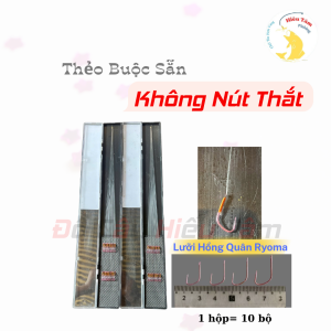 Thẻo Buộc Sẵn Không Nút Thắt Ryoma lưỡi Hồng Quân không ngạnh chịu tải tốt hơn ( hộp 10b)