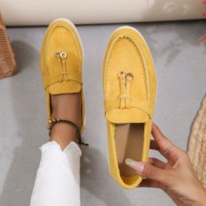 Free Shipping New Style Plus-Size WomenS Shoes Size 43 Rubber-Soled Slip-On Loafers High-End WomenS Shoes