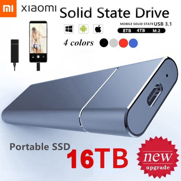 Xiaomi 16TB 8TB 4TB 2TB 1TB SSD High Speed Hard Disk 500GB External  Solid State Drives USB Type C Storage For Laptops Lazada PH
