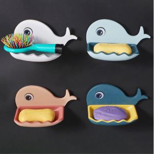 Khay Đựng Xà Phòng Dán Tường Hình Cá Heo Dễ Thương