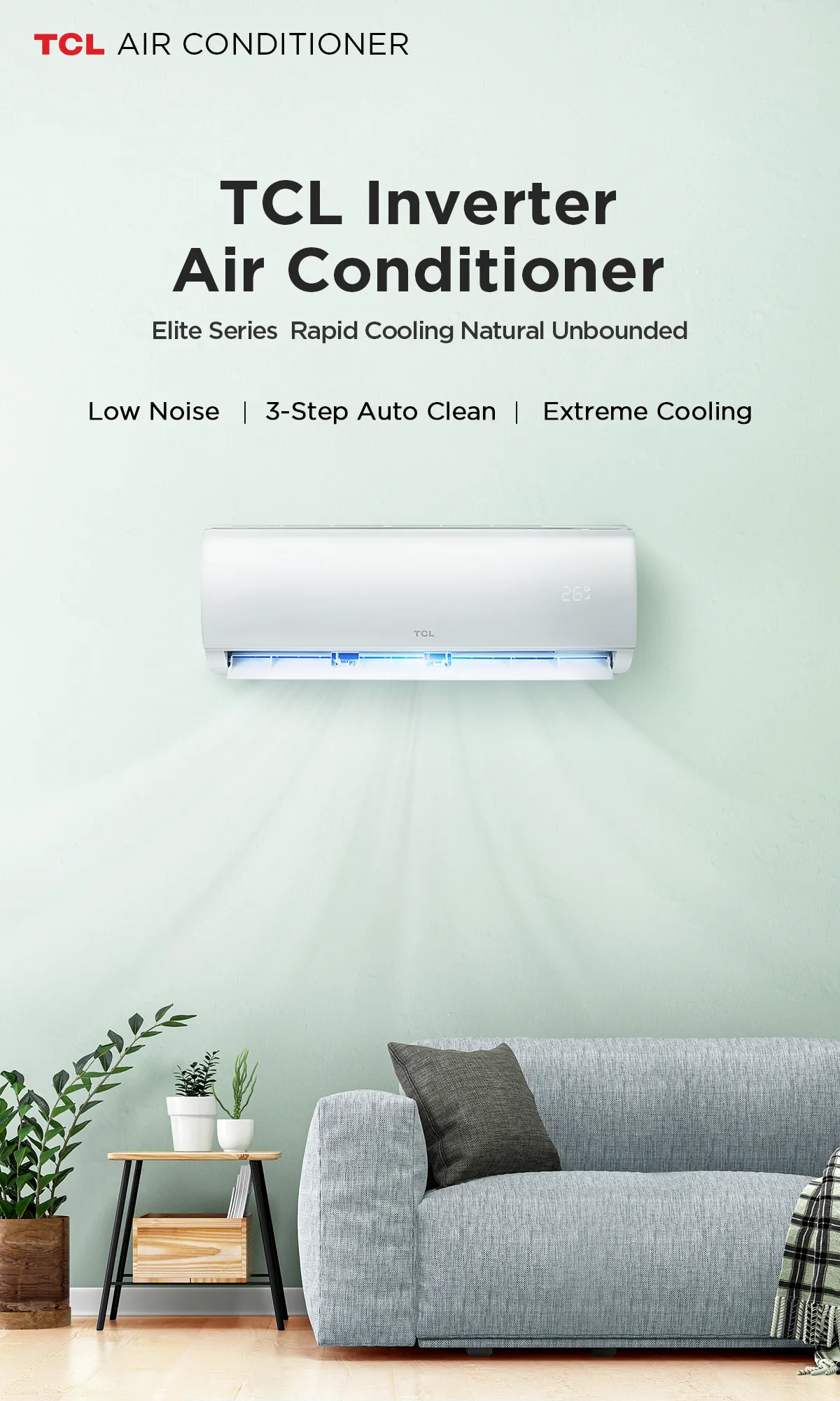 TCL TAC-XAL24CH แอร์ ขนาด 24,130 BTU ระบบ Inverter เครื่องปรับอากาศติดผนังรุ่น แอร์ เครื่องปรับอากาศ