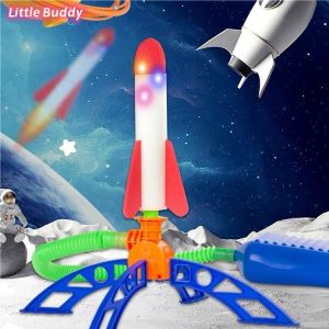 Flashing Flying Rocket toy for kids Foot-operated launcher Angle-adjustable children outdoor sports