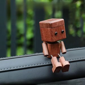 ALLLUCK Sáng tạo Tinh dầu thơm xe hơi bằng gỗ Phụ kiện nội thất ô tô Vật trang trí để bàn Nước hoa hình người gỗ mini Dễ thương Mini Đồ trang trí khuếch tán hương thơm Dành cho bảng điều khiển ô tô