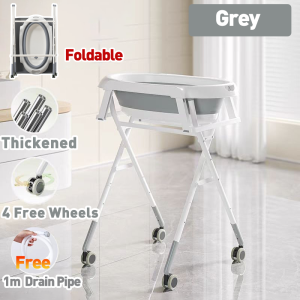 Foldable Baby Bathtub Stand Ergonomic Height Anti-Slip Design 2-in-1 Sit Lie Modes For Newborn Toddler