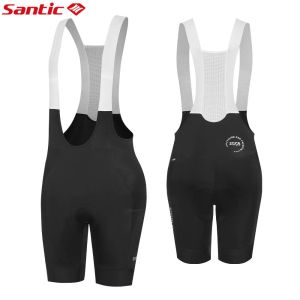 Santic Women Cycling Bib Shorts 6 Hours Riding 4D Padded Shockproof Breathable Sports Bike Shorts
