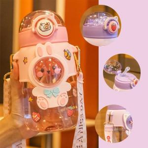 Botol Minum Anak Lucu Motif Kartun 720Ml + Tali Panjang BPA FREE Botol Minum Viral Botol Minum Terbaru FREE STIKER 2D&3D -133