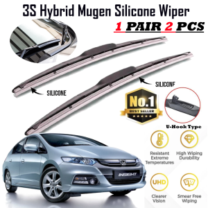 1pair(set) Honda Insight Mugen Japan Silicone Wiper Blade Front Windscreen 3 Section Boneless Full Silicone Wiper U Hook J Hook