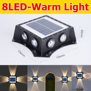 Slamp Solar Light Outdoor Waterproof Intelligent Light Control solar wall outdoor light RGB/Warm Light Wall Washer Lights 12Hour Lighting High-Brightness solar garden lights for Garden Exterior Wall Balcony Decorative Lights