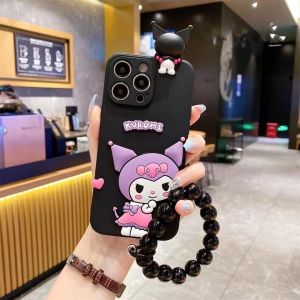 for Samsung Galaxy A73 A33 A53 A54 A04E A34 A23 A72 A52 A52S A13 A71 A51 A31 A11 A21S A50 A50S A30S A20 A30 A32 A22 A12 A20S Bracelet Kuromi Papa Soft Phone Case