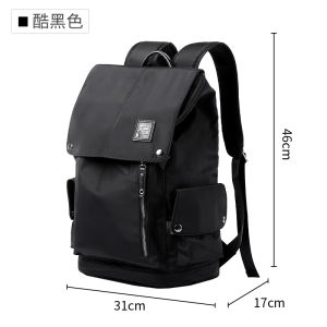 MOYYI Mens Casual 16inch Leather Laptop Backpack Waterproof Durable Large Capacity Outdoor Commute Bag For Youth