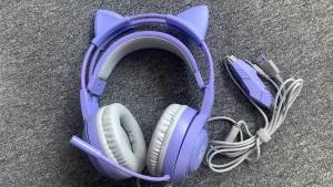 Cute Cat Ear Gaming Headphones with Mic Noise Reduced RGB Pink Girls Headset Gamer Accessories for PS4 Xbox Phone PC Kid Gift2026