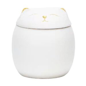 OUTOPEN 200ml Ceramic 8.2cm Funeral Urn for Pets Cute Ashes Storage Box Portable with Lid Bird Mouse Urn Dog Supplies ShihTzu