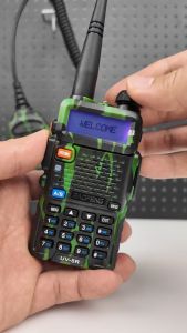 Free Speaker Mic BaoFeng UV-5R Walkie Talkie Long Range 5-10KM Dual Band VHF/UHF136-174Mhz & 400-520Mhz Handheld Army Two Way Radio