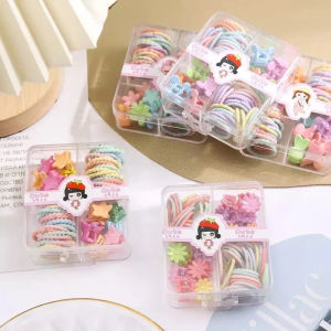 Childrens girls hairpin hair ring set Ponytail Rubber Band & mini hair clip set HomeJoy