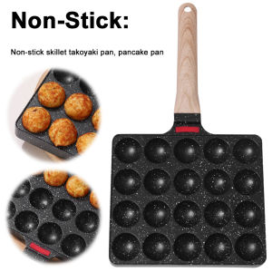 Nonstick Takoyaki Pan with 20 Holes for Octopus Balls Japanese Snack Maker Durable Nonstick Coating Easy to Use and Clean