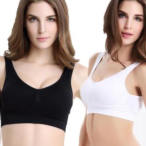 Yoomee 1 Pcs Sports Bra: Women Seamless Sports Yoga Bra No Rims Padded Underwear Shockproof Sport Bra Tops