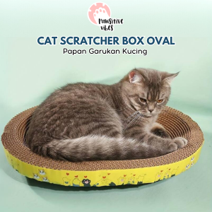 Papan Garukan Kucing Mainan Bentuk Oval - 2in1 Pet Scratcher Serbaguna - Cat Scratch Board Tebal - Cakaran Kucing - Papan Garuk Mainan Cakaran Kucing - Cat Scratcher Cakaran Tempat Tidur Kucing - Cat Toys