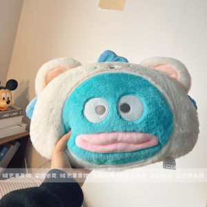 Sanrio My Melody Kuromi Pochacco Turn Into White Bear Plush Toy Hangyodon Hello Kitty Stuffed Anime Pillow Back Cushion Kid Gift
