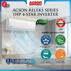 ACSON RELEKS SERIES 1.0HP 4-STAR INVERTER AIR CONDITIONER I A3WMY10CF/A3LCY10C
