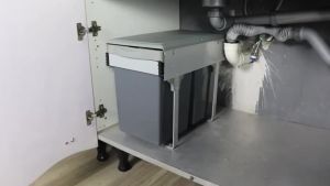 UrbanSpace SG- Kitchen Classification Trash Can Pull-out Cabinet Sink Cabinet Trash Can Hidden Trash Can in Square Cabinet Door