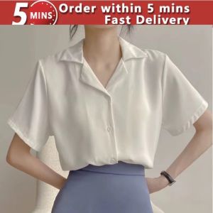 summer Korean style short sleeve plain loose shirt tops for women