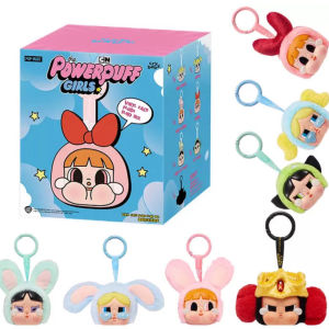 Popmart ของแท้ Crybaby X THE POWERPUFF GIRLS Series จี้ตุ๊กตาไวนิล รูปใบหน้า สําหรับเป็นของขวัญวันเกิด