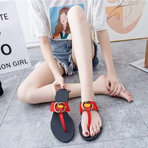 Gujia WomenS Summer Fashion Flat Sandals Fl-Flops For Outdoor Wear Leather Flip-Flops Sandals