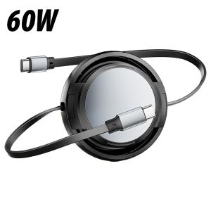 สายชาร์จข้อมูลแบบหดได้สองหัว / สายชาร์จ Type-C 2 in 1 60W / สายชาร์จ PD เร็ว 27W แบบพกพา / สายชาร์จเร็ว Creative 60W แบบหดได้