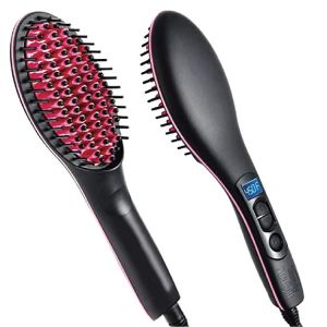 Electric Hair Iron Straightener Hair Straightening Brush with Temperature LCD Display/Sikat Pelurus Rambut